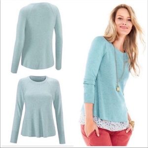 CABI 5133 Blue Swing Pullover Ribbed Sweater Small